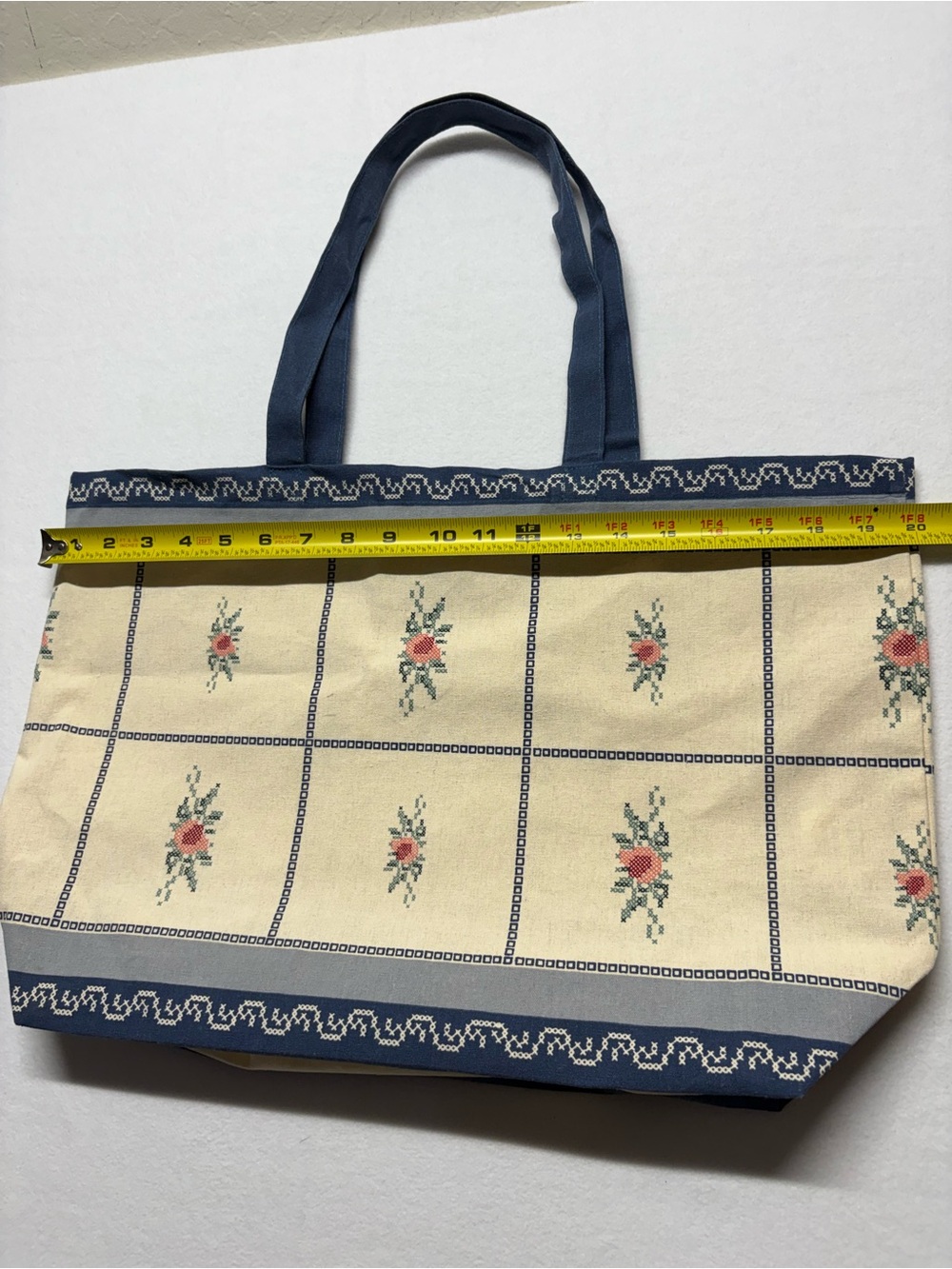 SEZANE x BAZISZT Blue
Cream & Pink Classic Floral Printed Large Canvas Tote Bag - Picture 3 of 8